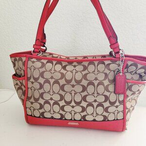 Euc Coach Carrie Khaki Shoulder Bag Tote Purse